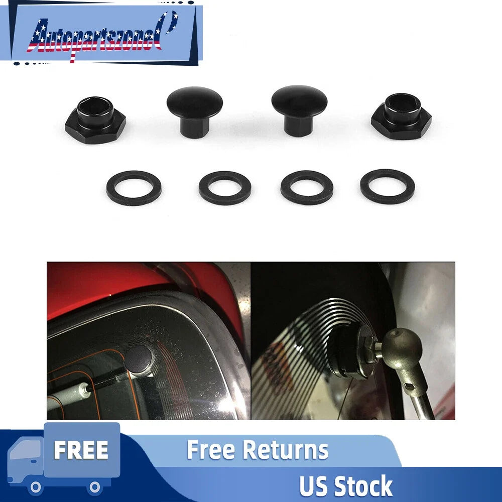 Black Rear Glass Strut Hardware Kit for Honda Civic 3Dr Hatchback EG6 (1992–1995)