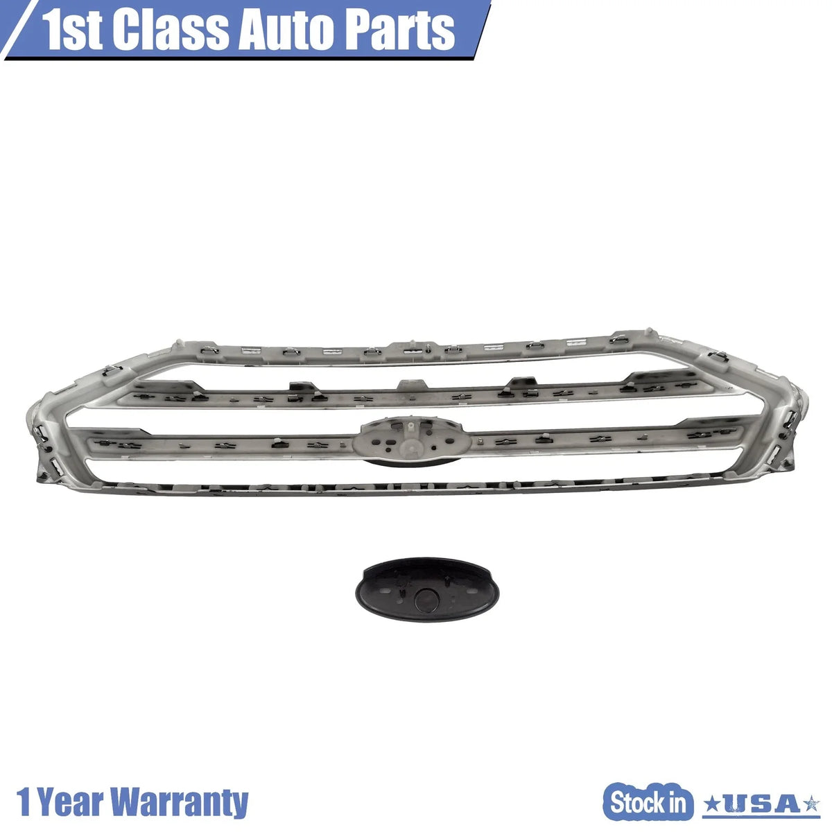 Glossy Black & Chrome Front Upper Grille for Ford Escape (2017–2019)