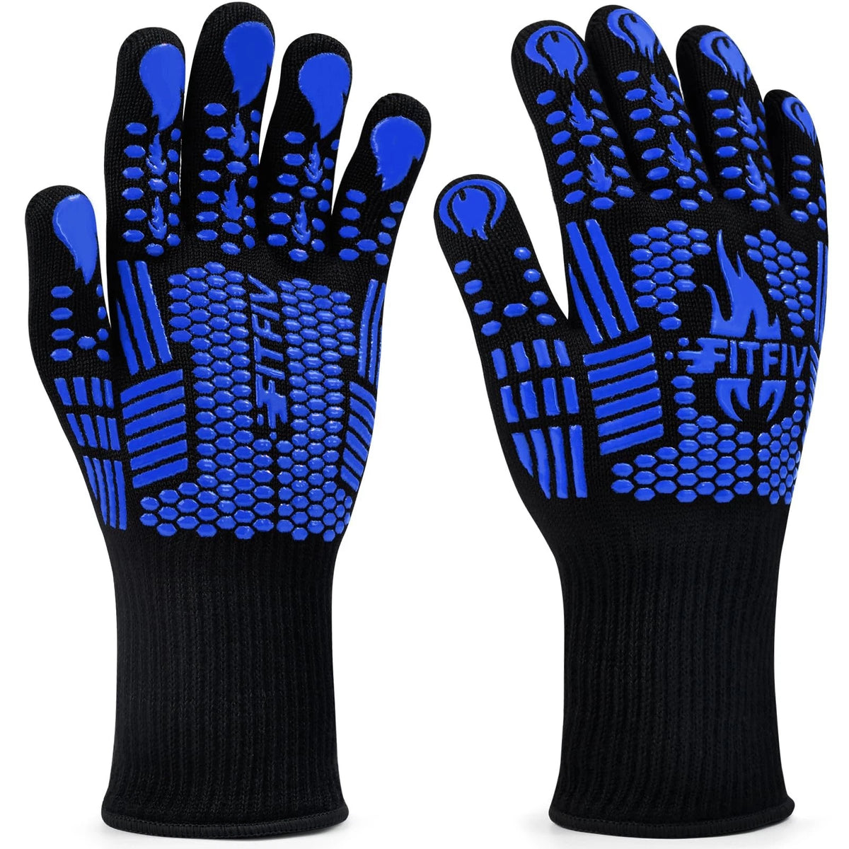 Heat Resistant BBQ Gloves 1472F Silicone Non-Slip Oven Mitts
