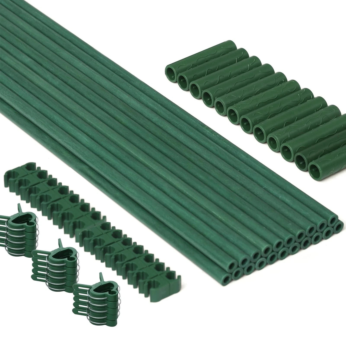 62pcs Garden Stakes Kit for Various Uses (17 Inch, Green)