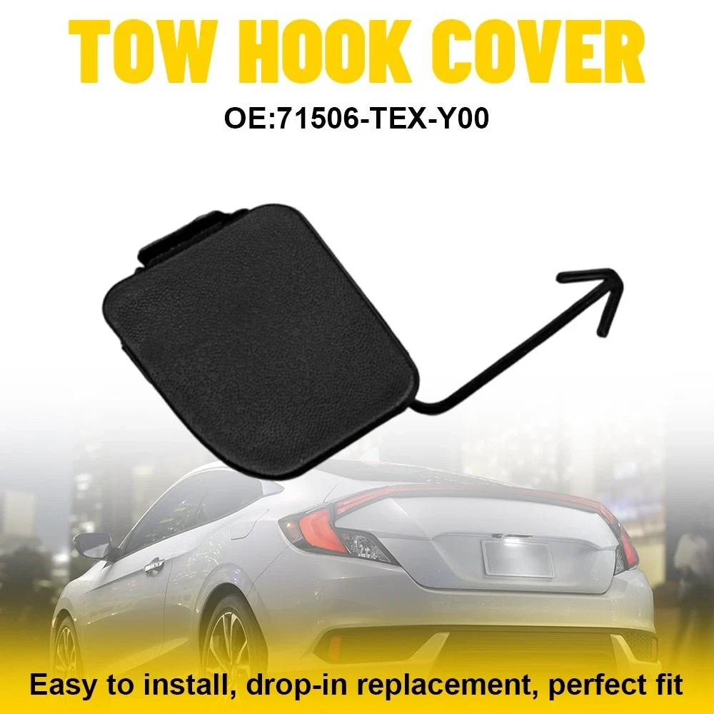 Tow Hook Cap Cover for Honda Civic (2016–2021) ABS Black EXV