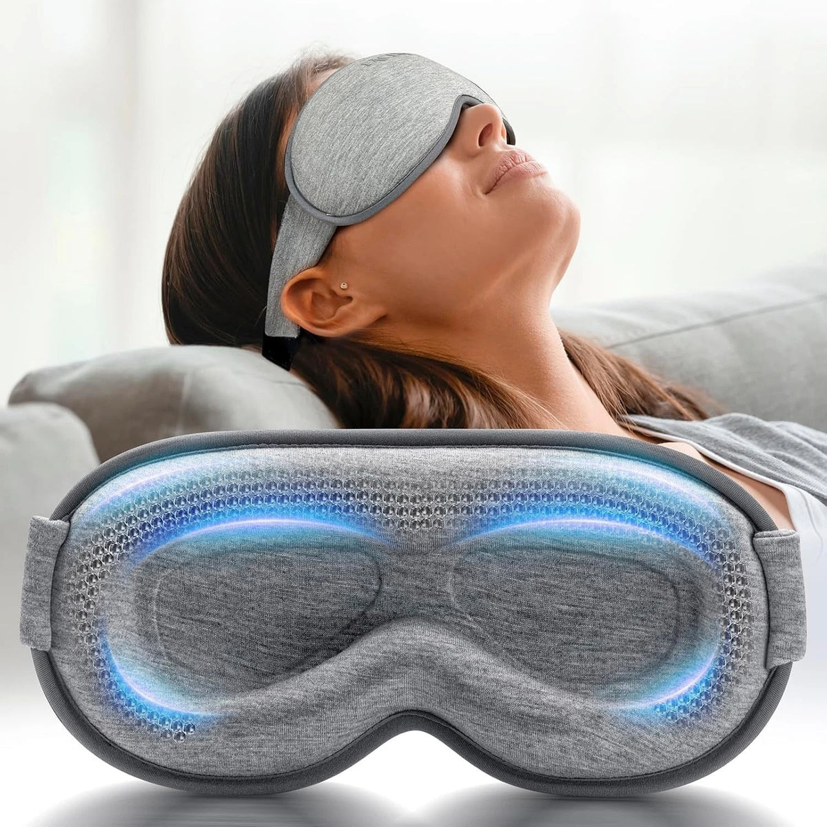 Weighted Eye Mask for Sleeping (Pack of 1) - Blackout, Grey