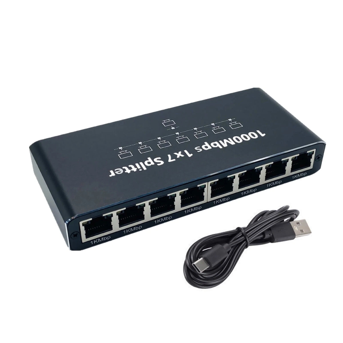 RJ45 Ethernet Splitter 1 to 7 Port for PC Mac Router