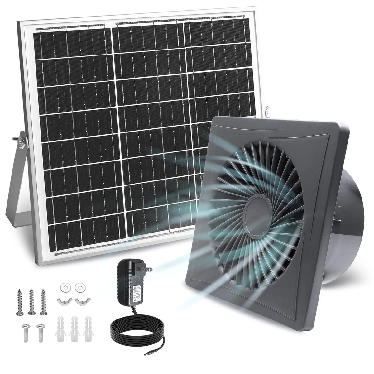 25W Solar Exhaust Fan with 8" Ventilation for Large Spaces
