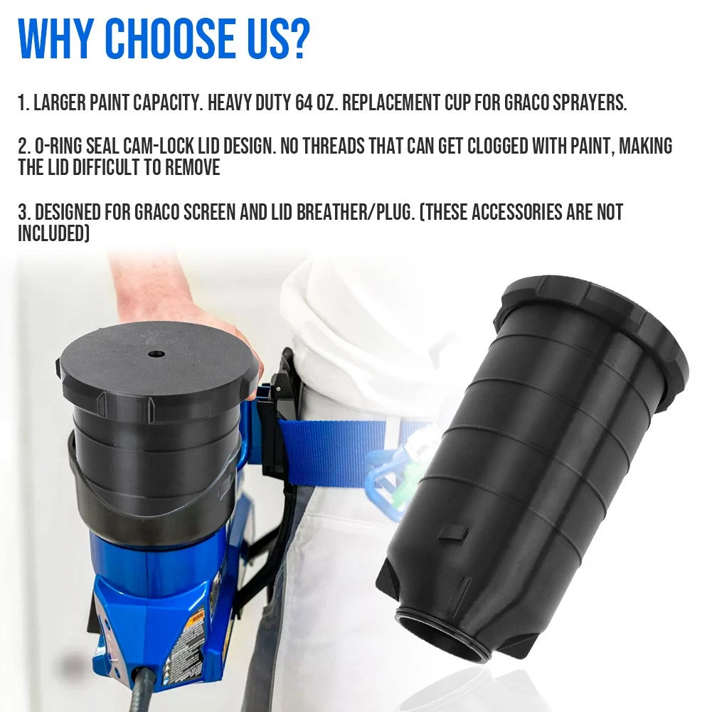 2X Replacement Cup & Lid for Graco Ultra Quickshot (18H078)