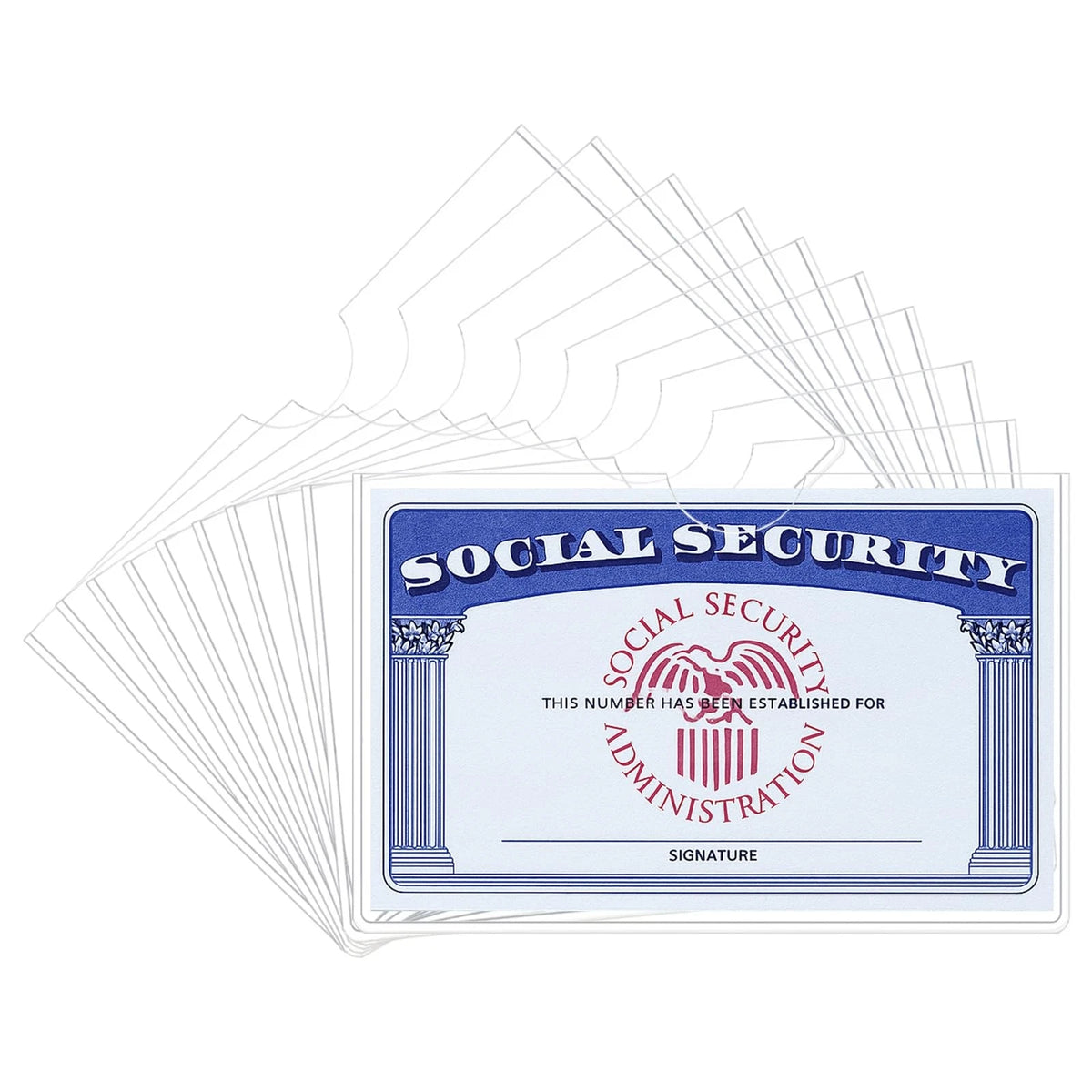10 Pack Clear Social Security Card Protector Sleeves