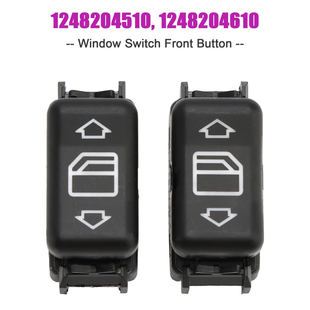 2X Console Power Window Switch for Mercedes Benz W124 S126 W190 (A1248204510, A1248204610)