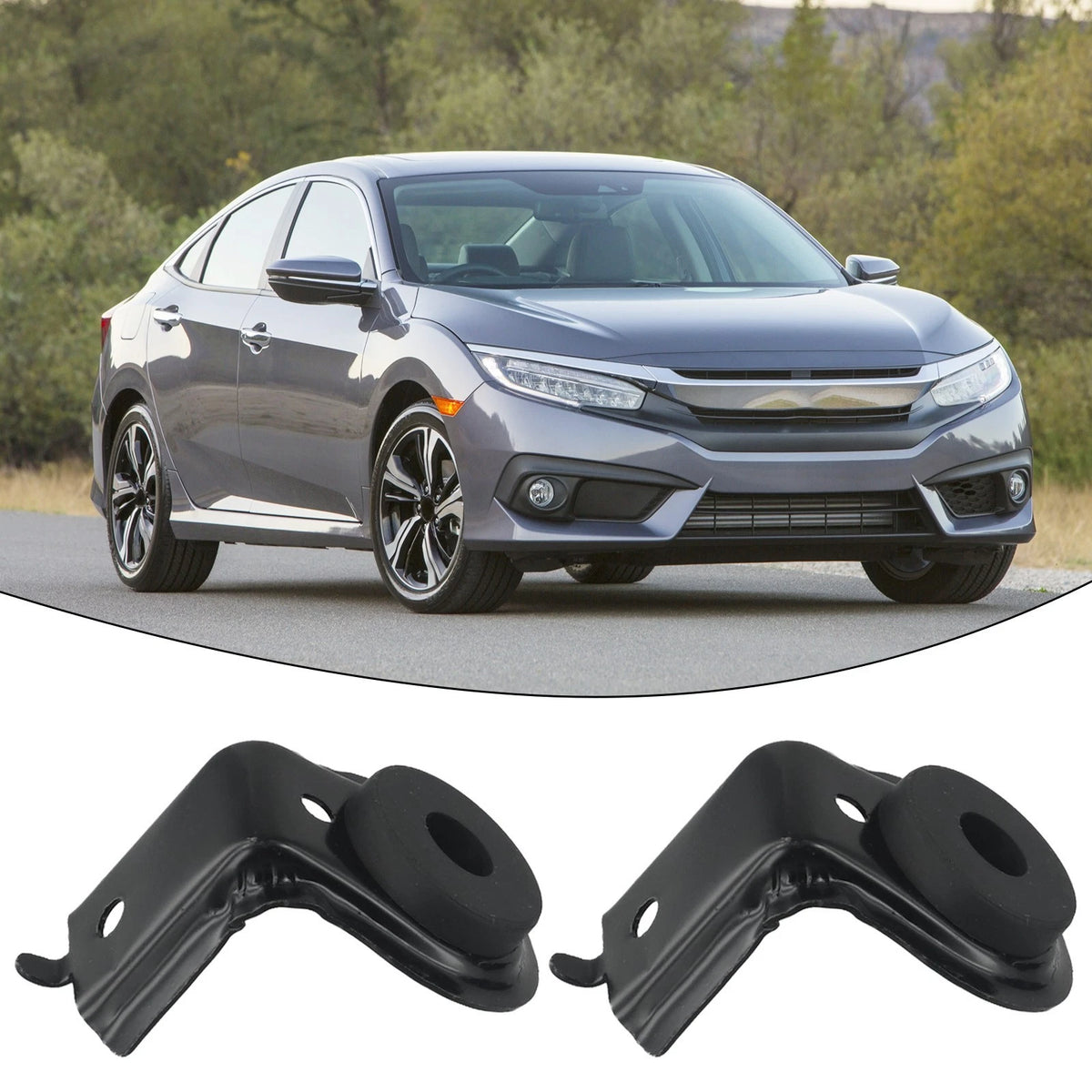 2X Upper Radiator Bracket with Cushion for Civic