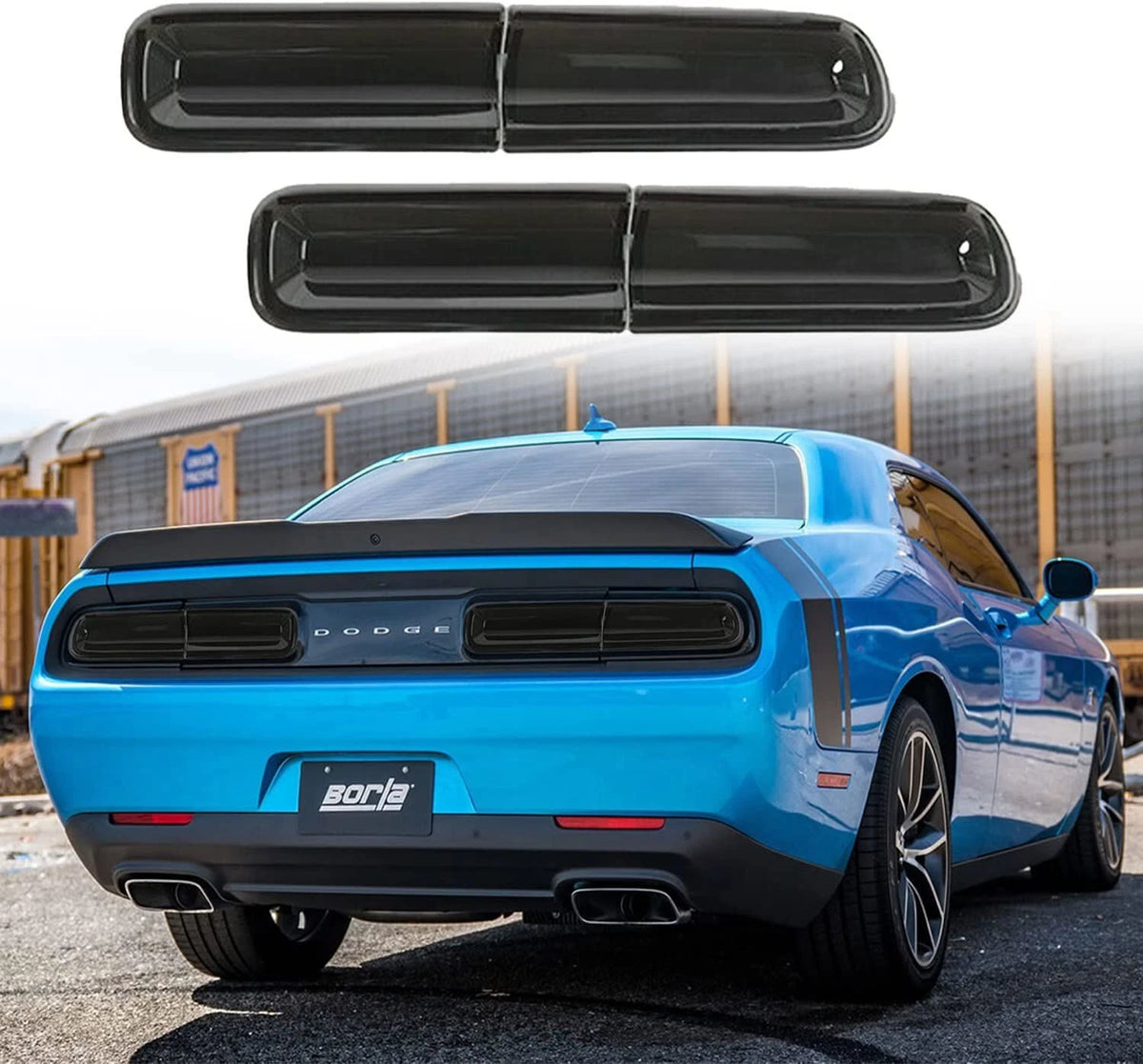 Smoked Tail Light Covers for Dodge Challenger (2015–2022) 98auto2R086