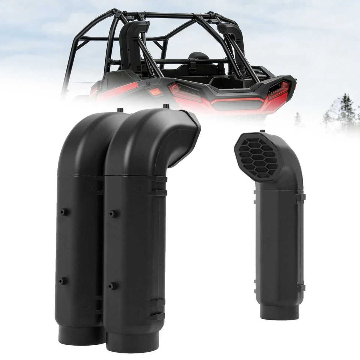 Snorkel Riser Kit for Polaris RZR Turbo 4/S/S 4/XP/XP 4 (2016–2021) Painted Black