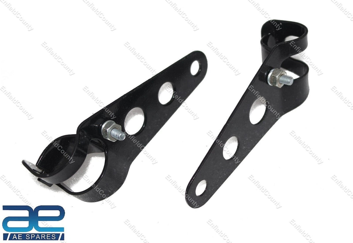 Headlight Brackets for Triumph Norton BSA Bikes (Steel Black Pair)