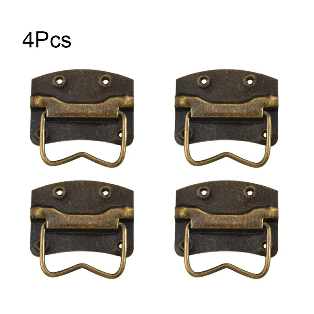 Set of 4 Antique Cabinet Pull Handles for Suitcase Toolbox Drawer