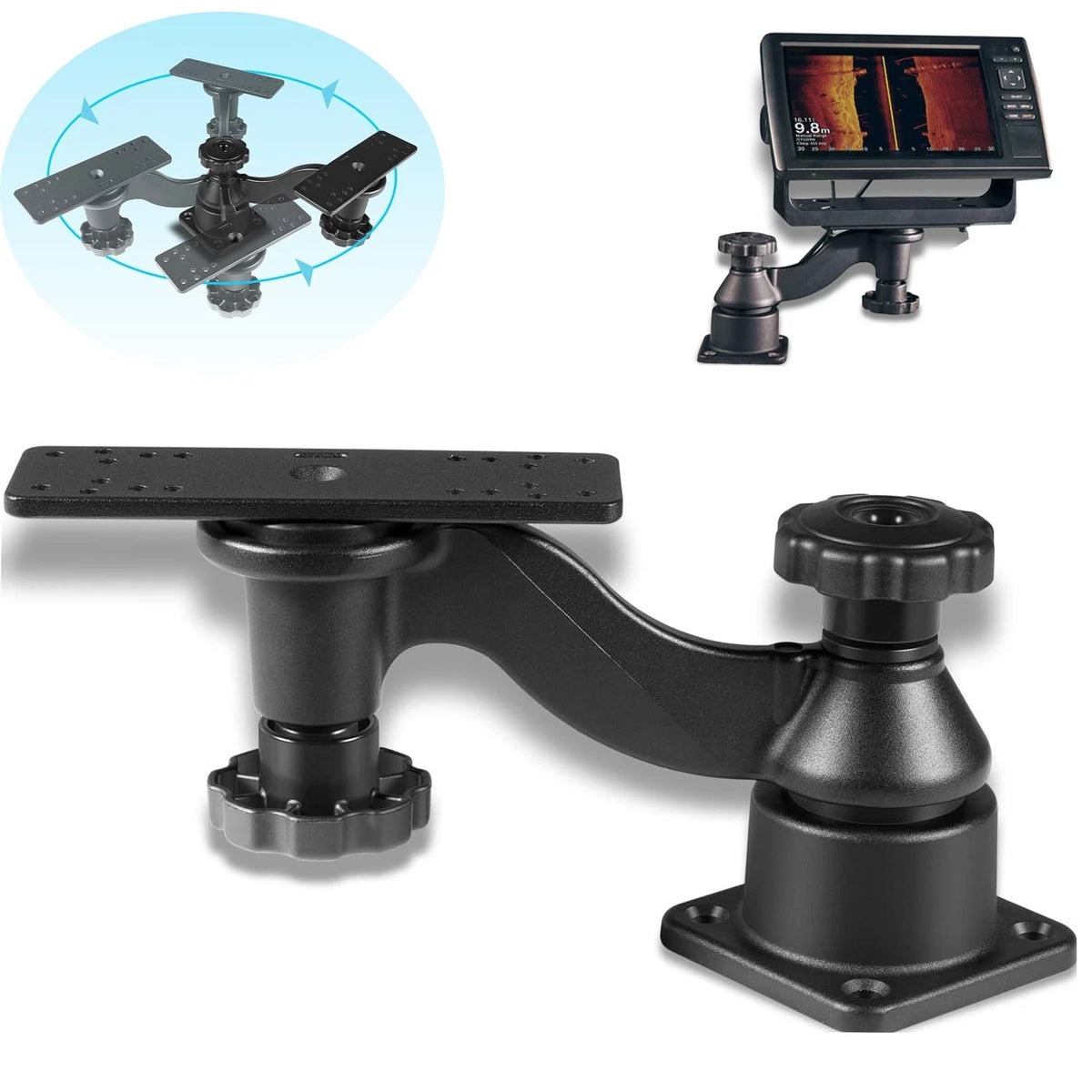 6" Swing Arm Mount Bracket for Garmin, Lowrance Fishfinder & Chartplotter