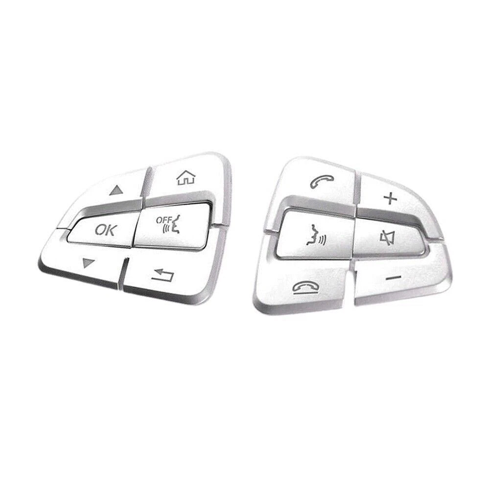 12Pcs Chrome Steering Wheel Button Sticker Covers for Mercedes W205 (2015–2020)