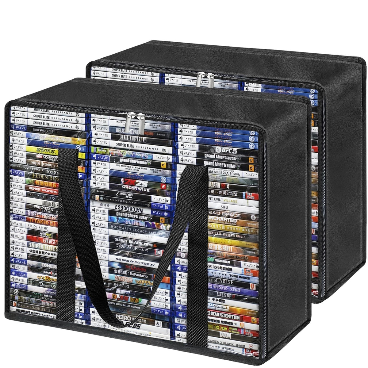 2X DVD Storage Bags for Universal Use (Holds 70 Regular Bags) - Black