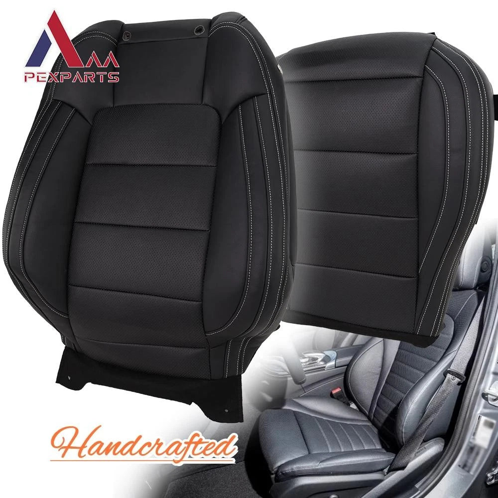 Set of 2 Replacement Leather Seat Covers for Ford Mustang (2015–2023) Black