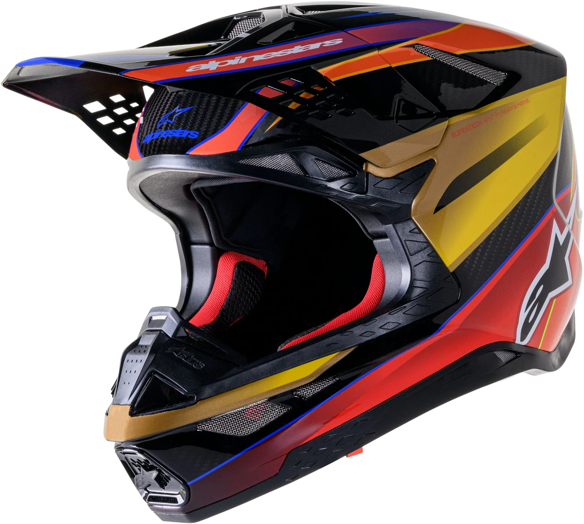 Alpinestars Supertech M10 Era Helmet for Offroad (Medium, Gold Yellow & Rio Red)