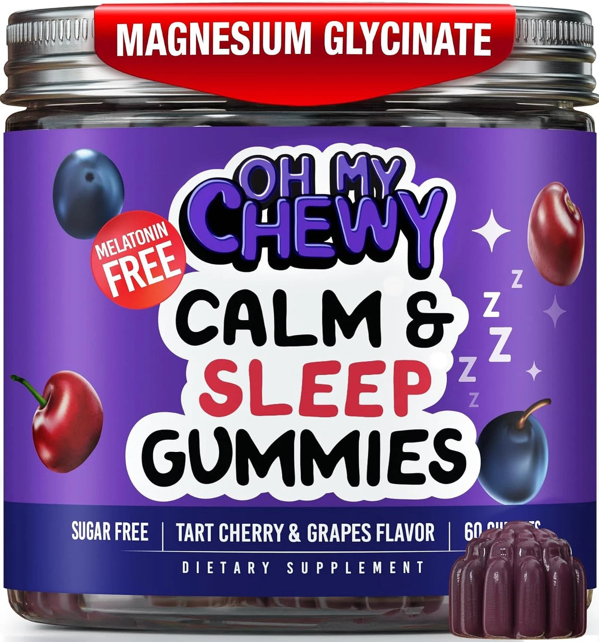 Magnesium Glycinate Gummies for Kids & Sugar-Free Melatonin Gummies for Teens