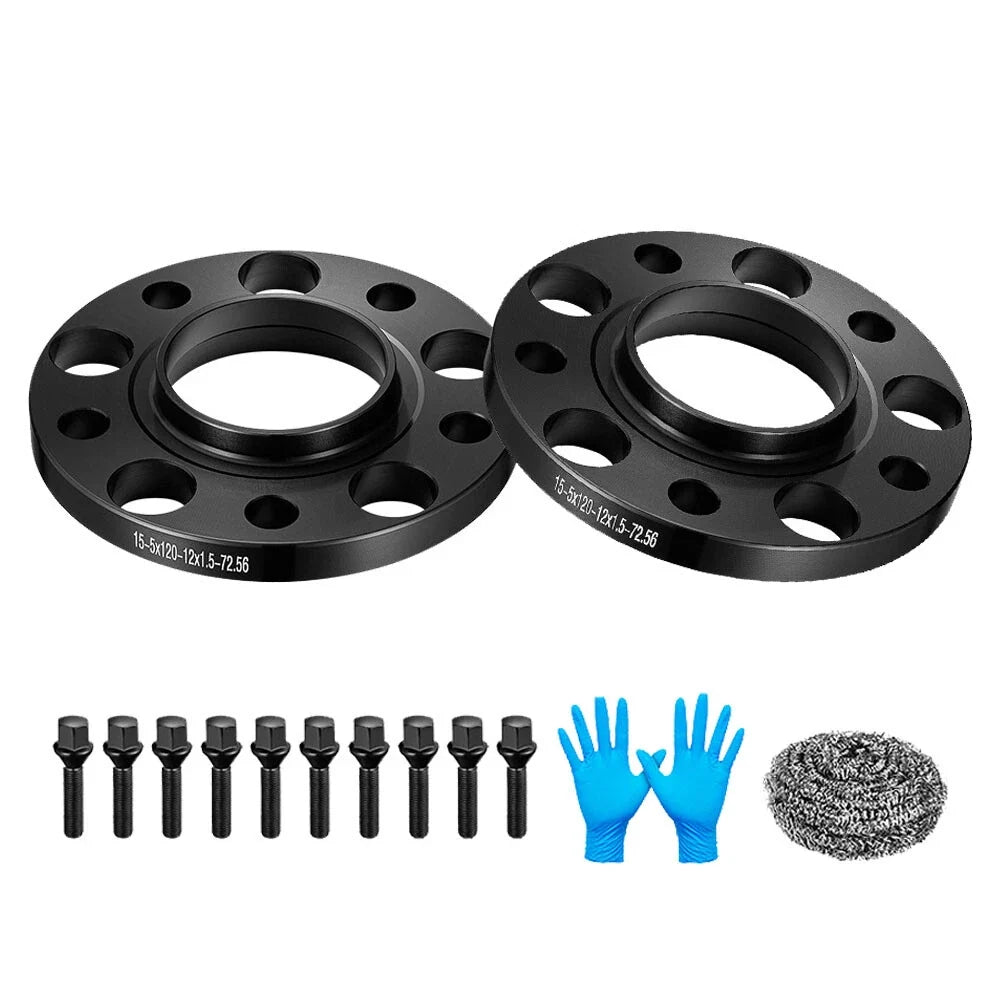 2X 15mm Hubcentric Wheel Spacers 5x120 72.56mm for BMW 530i 328i (E36 E46 E38)