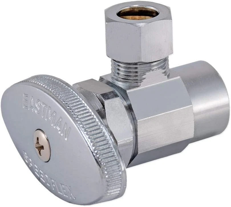 3/8 Inch OD x 1/2 Inch Nom. Sweat Multi-Turn Brass Angle Stop Valve
