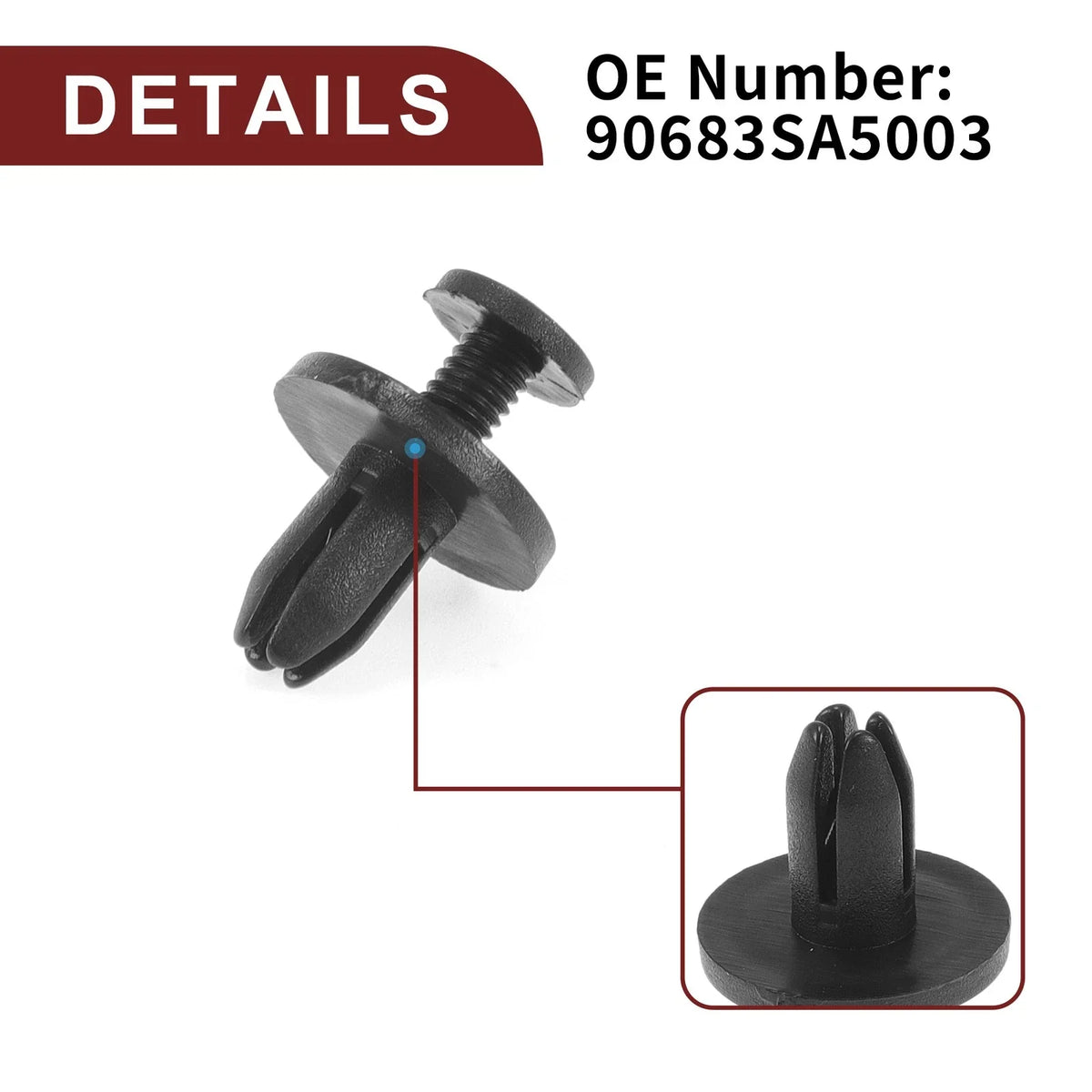 100 Pcs Front Fender Skirt Clip for Honda Prelude (1992–1996)