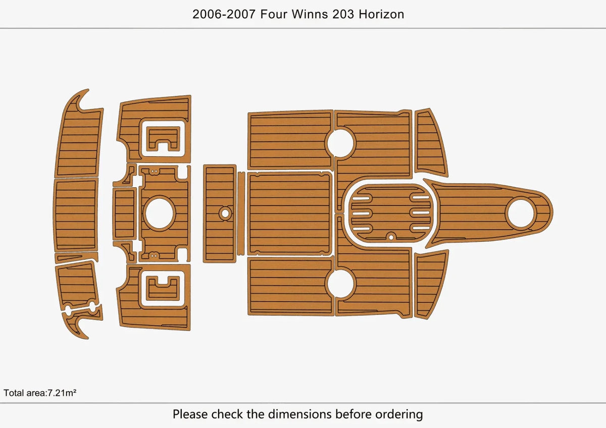 EVA Foam Teak Deck Pads for Four Winns 203 Horizon (2007)