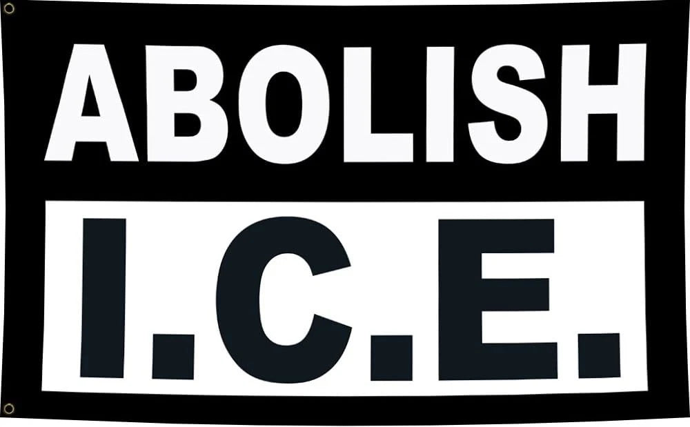 Abolish ICE Rally Flag Banner for Patio Decor (35" x 59")