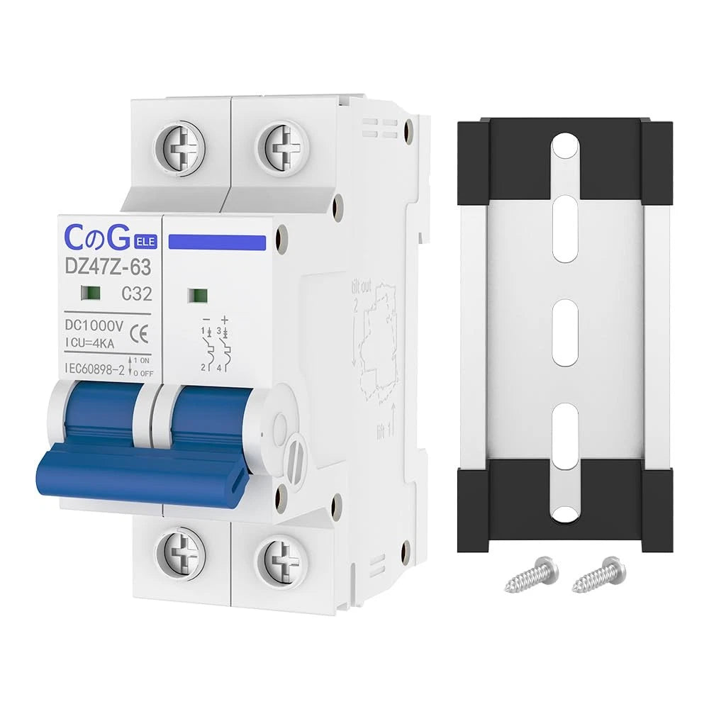 2X DC Miniature Circuit Breaker for CGELE 32 Amp 1000V Disconnect Switch