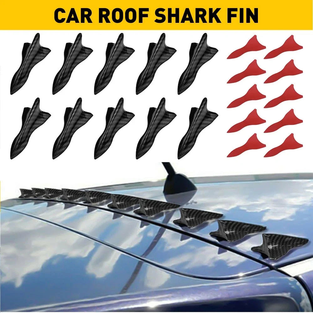 10X Carbon Fiber Shark Fin Decorative Stickers Universal
