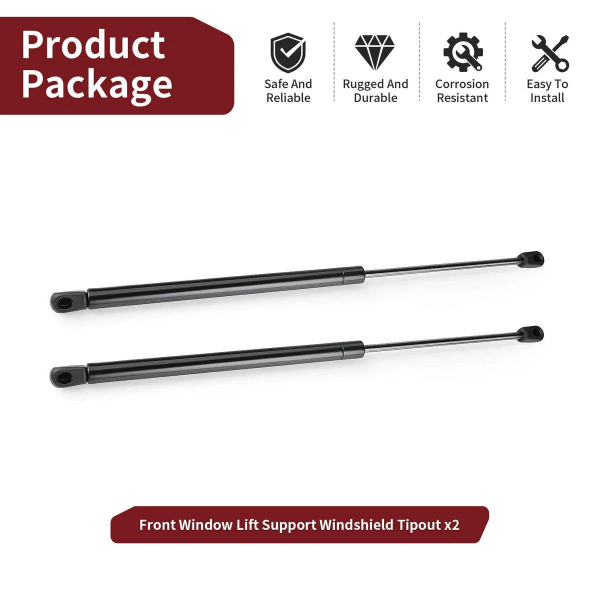 2X Windshield Tipout Gas Shock Strut for Polaris Ranger XP 900 (2015–2016) 7043889