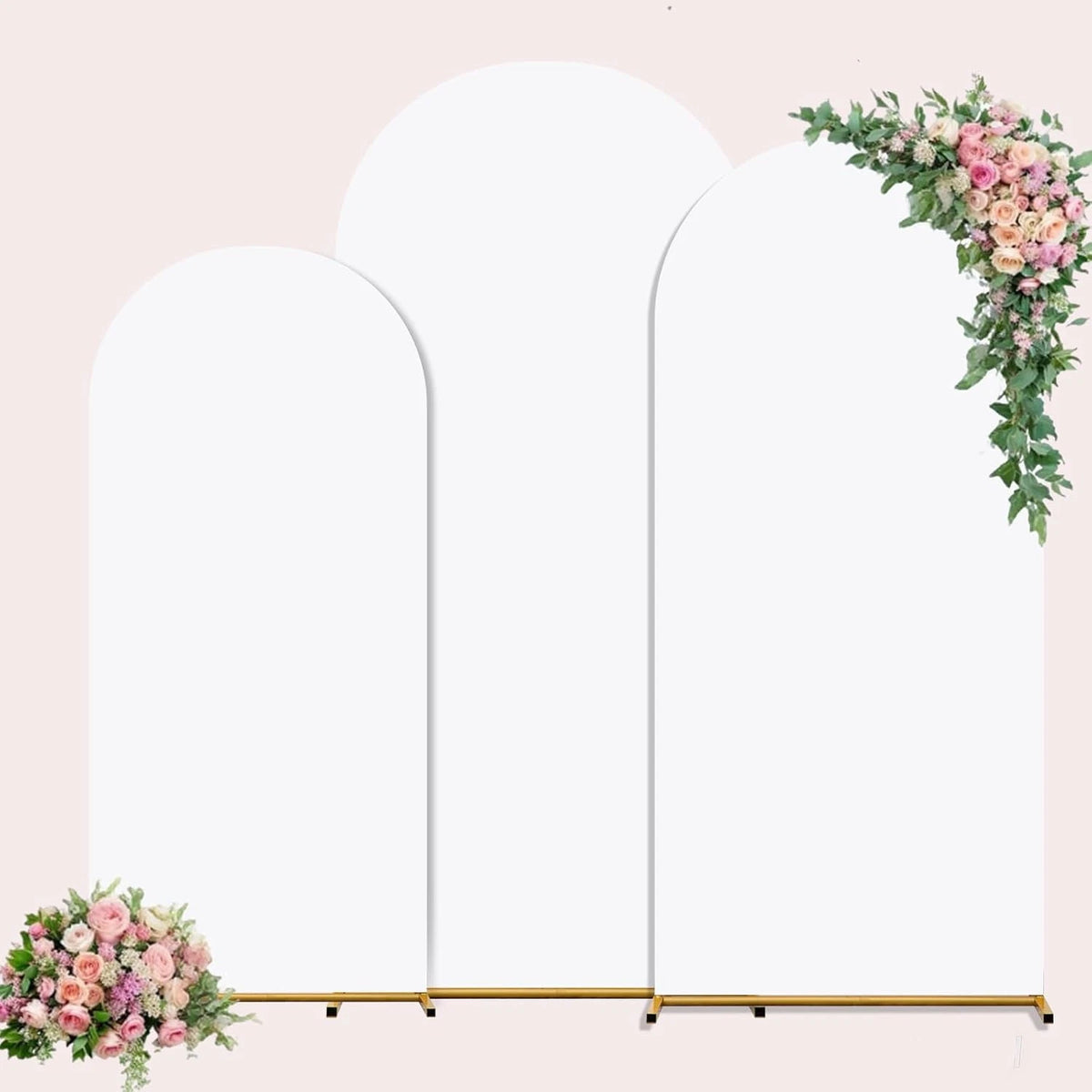 3 Piece Round Top Spandex Fitted Wedding Arch Backdrop Cover