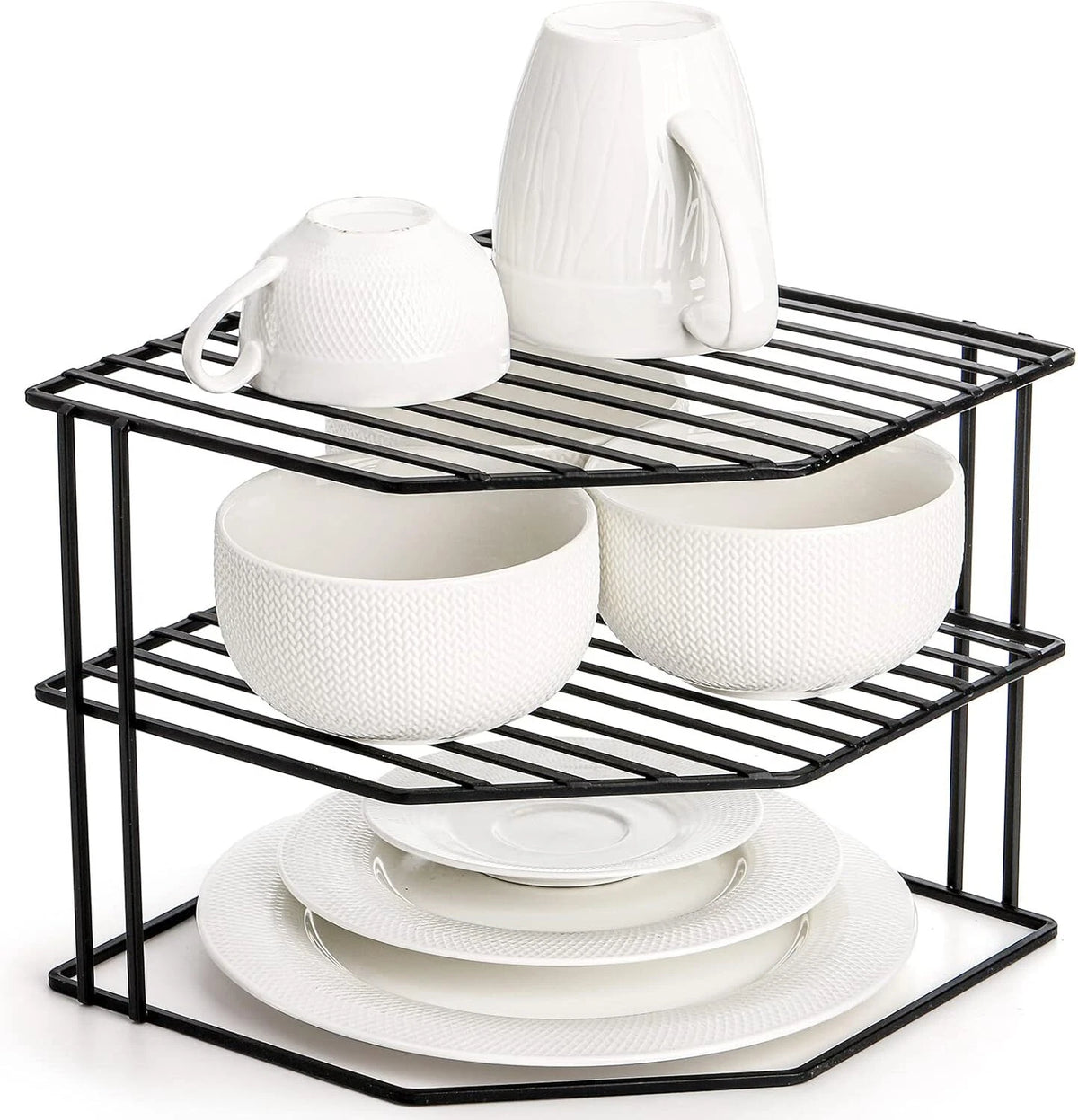 3-Tier Kitchen Corner Shelf Rack for Counter and Cabinet