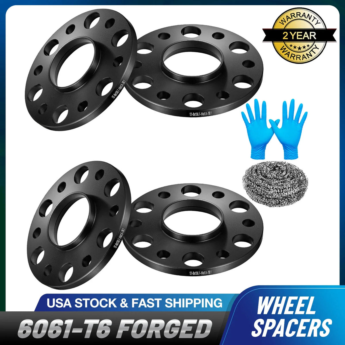 Set of 4 Hub Centric Wheel Spacers 12mm for Chevy 1500 GMC (Year Range) 6x5.5 6x139.7 78.1mm CB