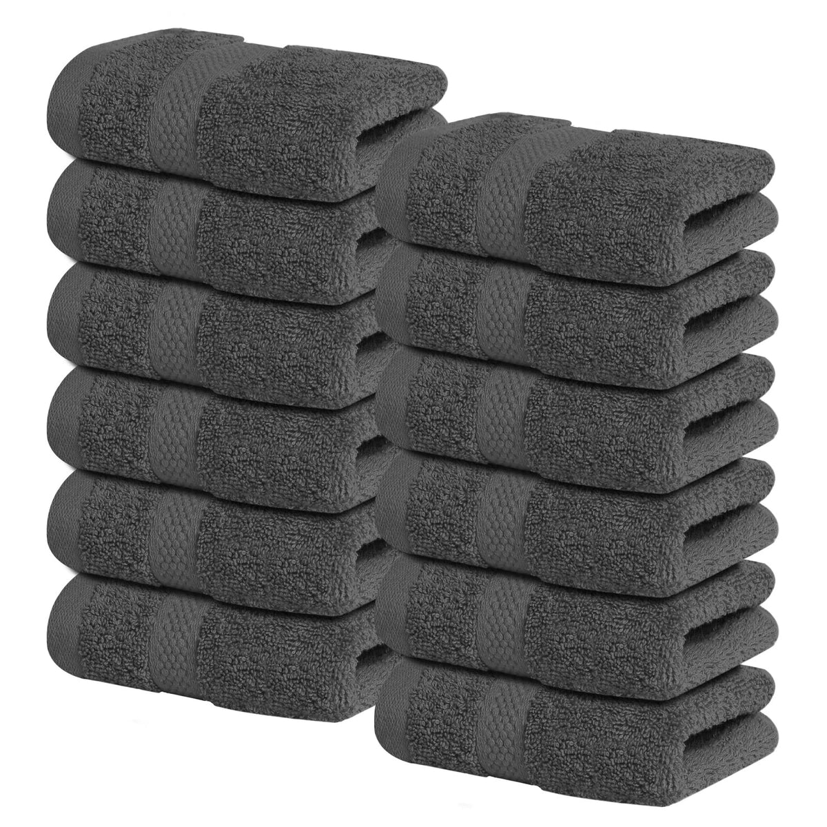 12 Pack Cotton Washcloths 13x13 Absorbent Towels for Gym Spa Bathroom