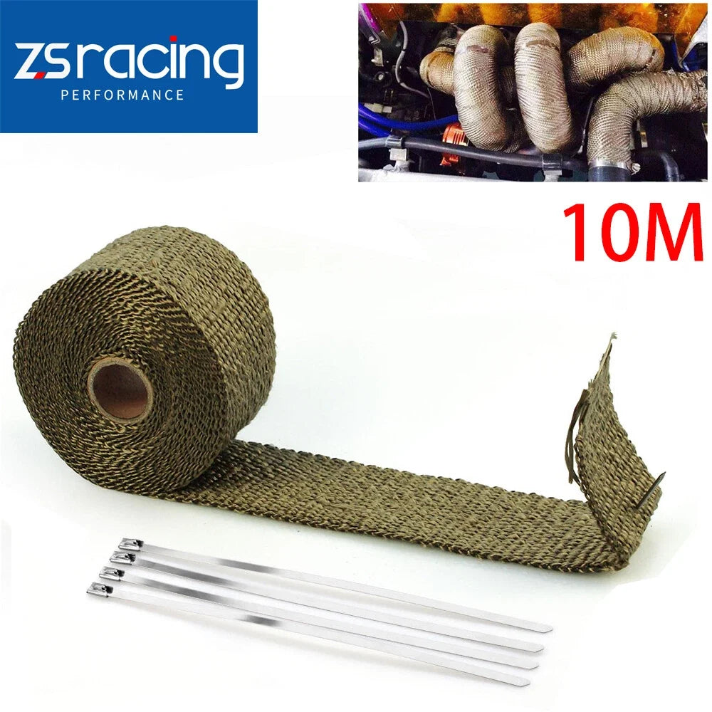 2 Rolls of 2" Titanium Lava Header Manifold Heat Wrap Tape for Universal