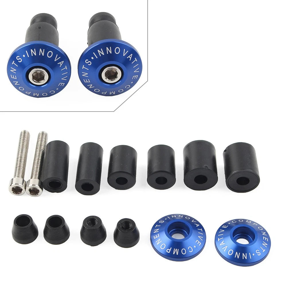 2X Handle Bar End Cap Grips for Motorcycle (7/8'' - Dirt Bike) - Blue