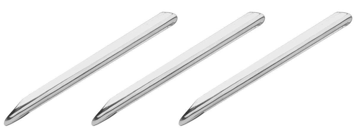 3X Stainless Steel Spatula Scoops, 6.3" - Polished Semi-Circular