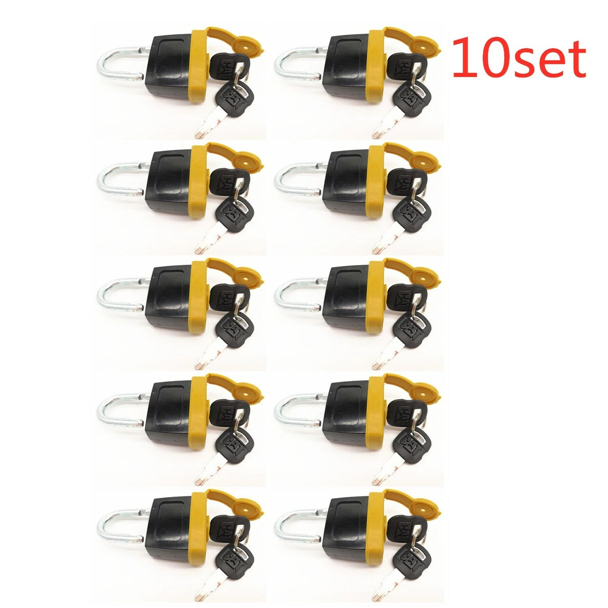 Pad Lock Set of 10 with 2 Keys for Caterpillar CAT