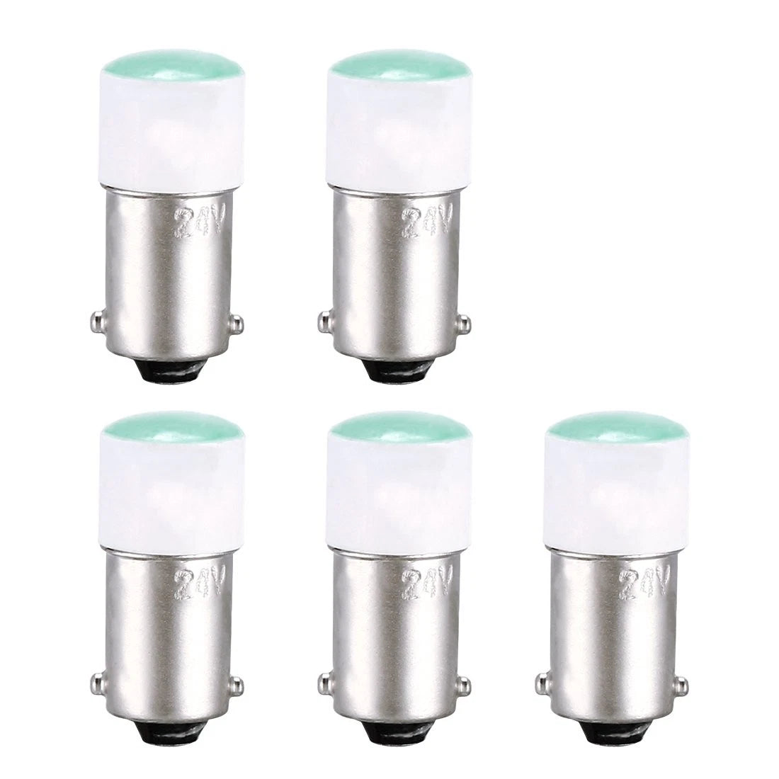 5X BA9s Green LED Dashboard Light Bulbs for Universal Use (24V)