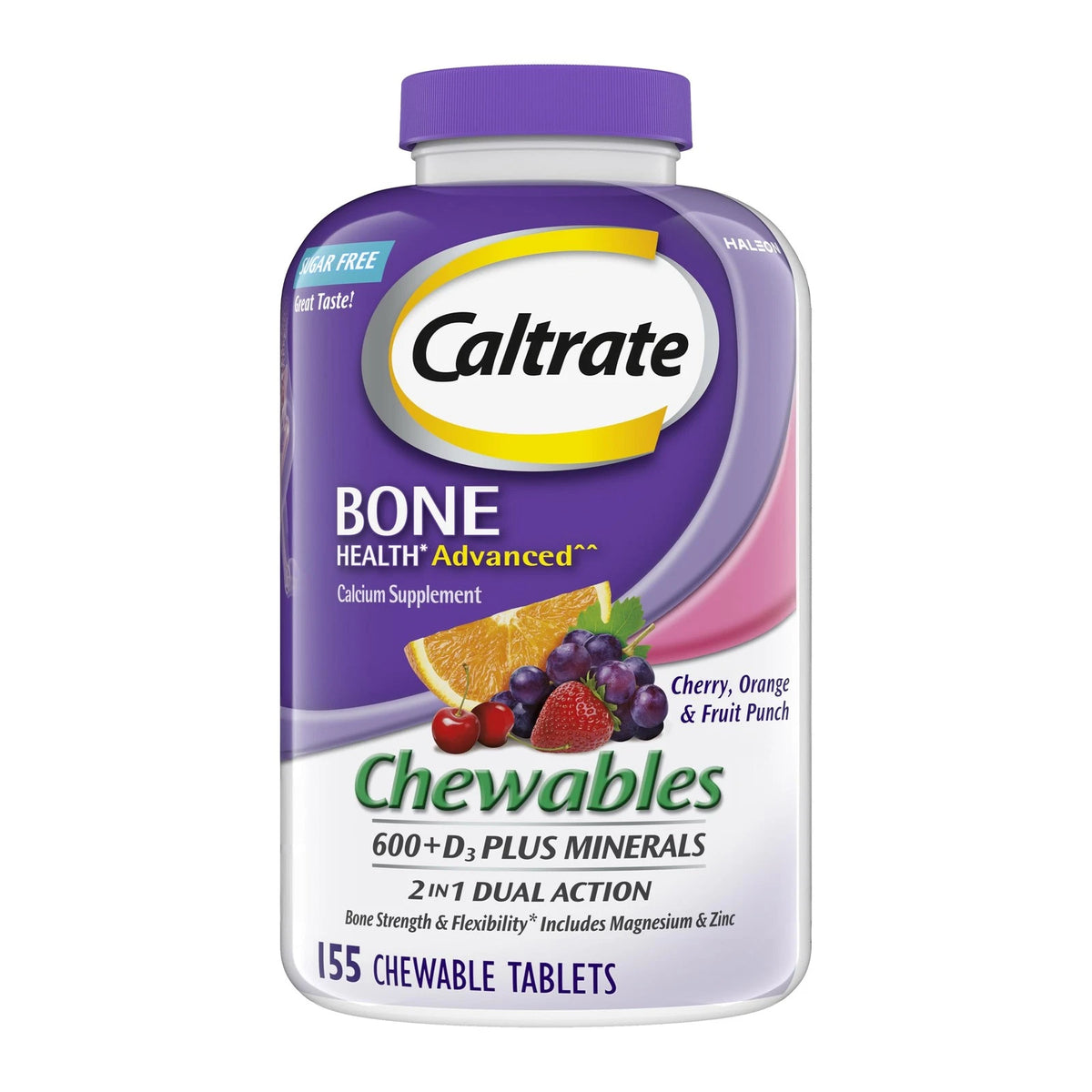 Caltrate Chewables 600 +D3 Plus Minerals Calcium 155 Count (Pack of 1)