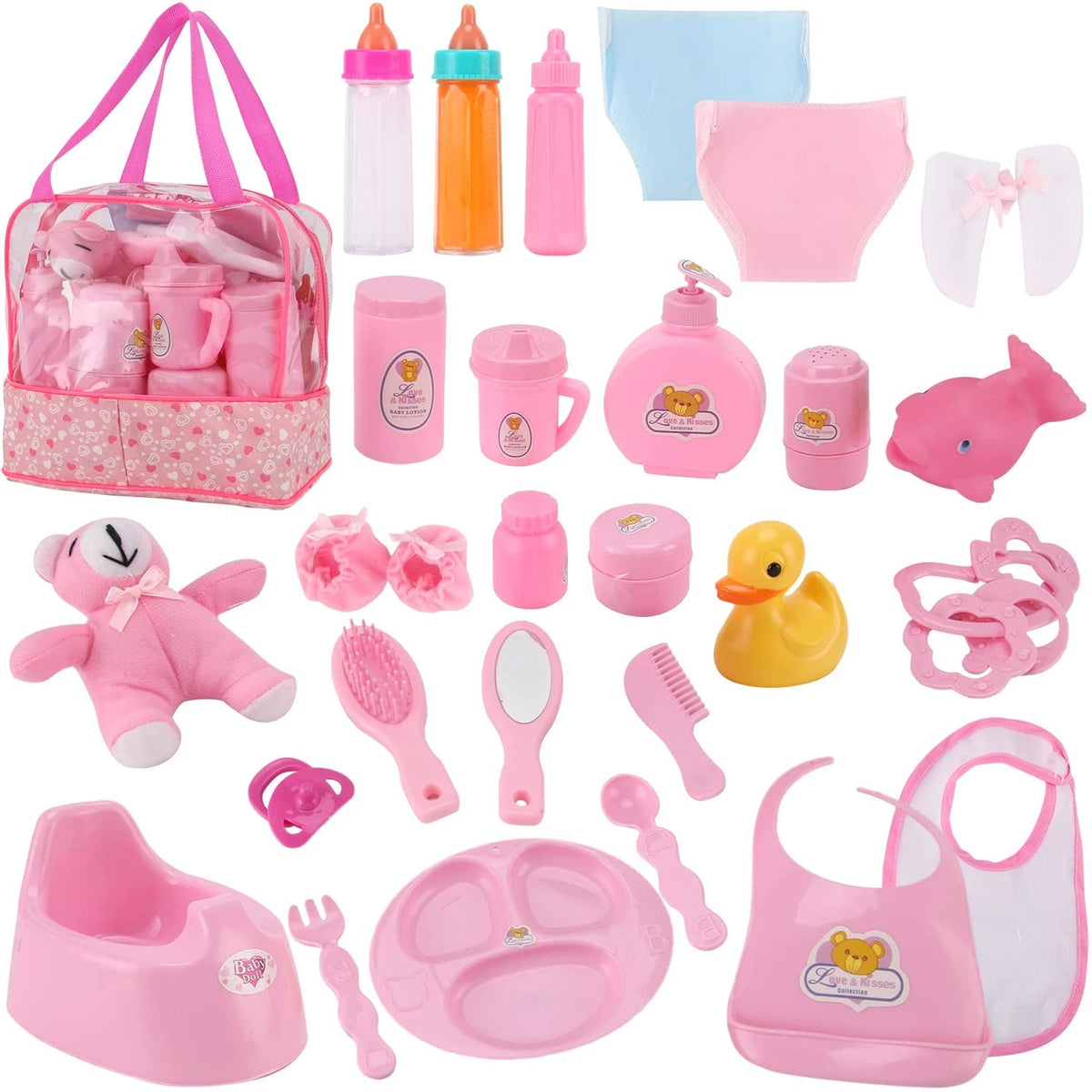 28 PCS Baby Doll Accessories Complete Car Set for Pretend Play