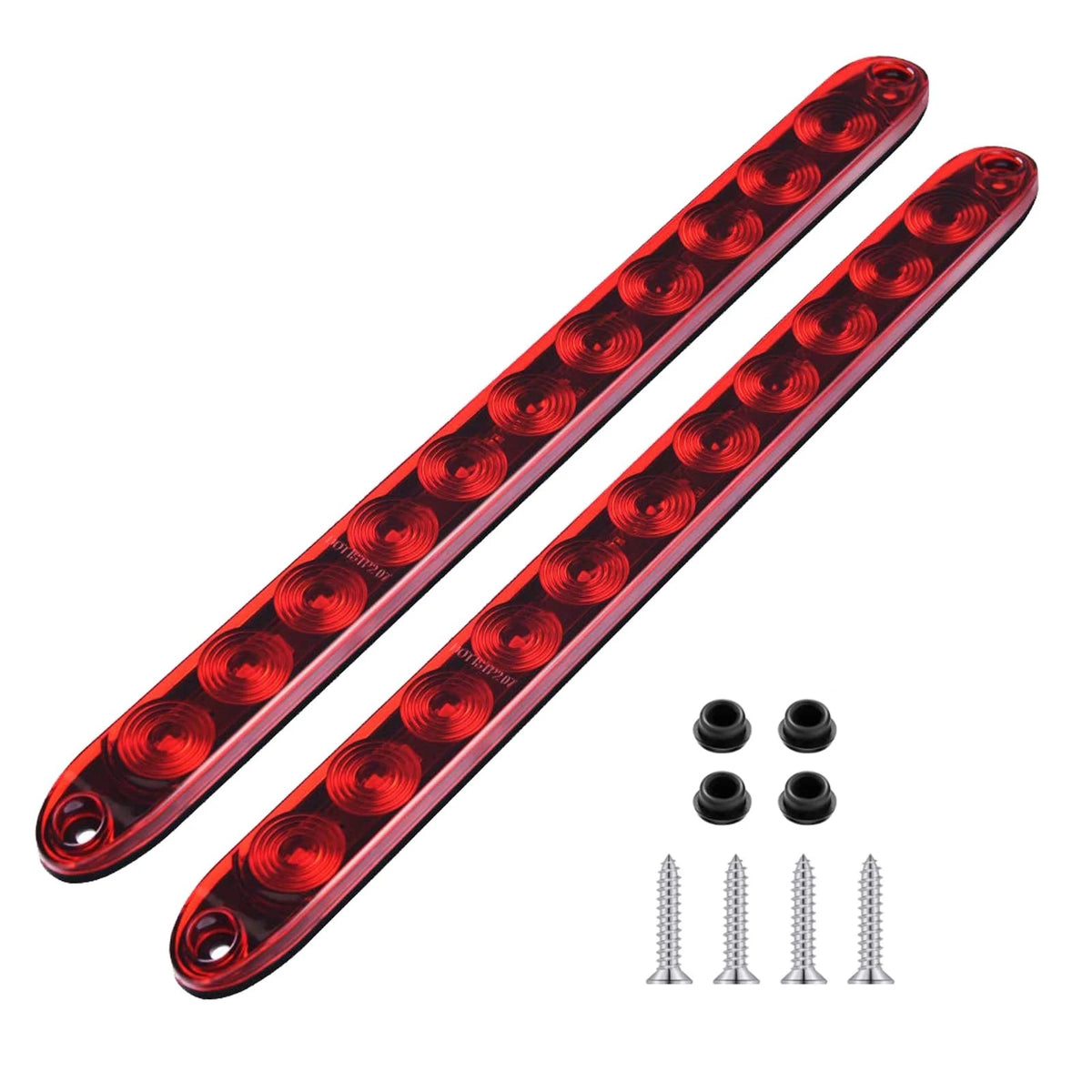 2X LED Red Trailer Brake Tail Light 16" Waterproof for Trucks RVs UTVs