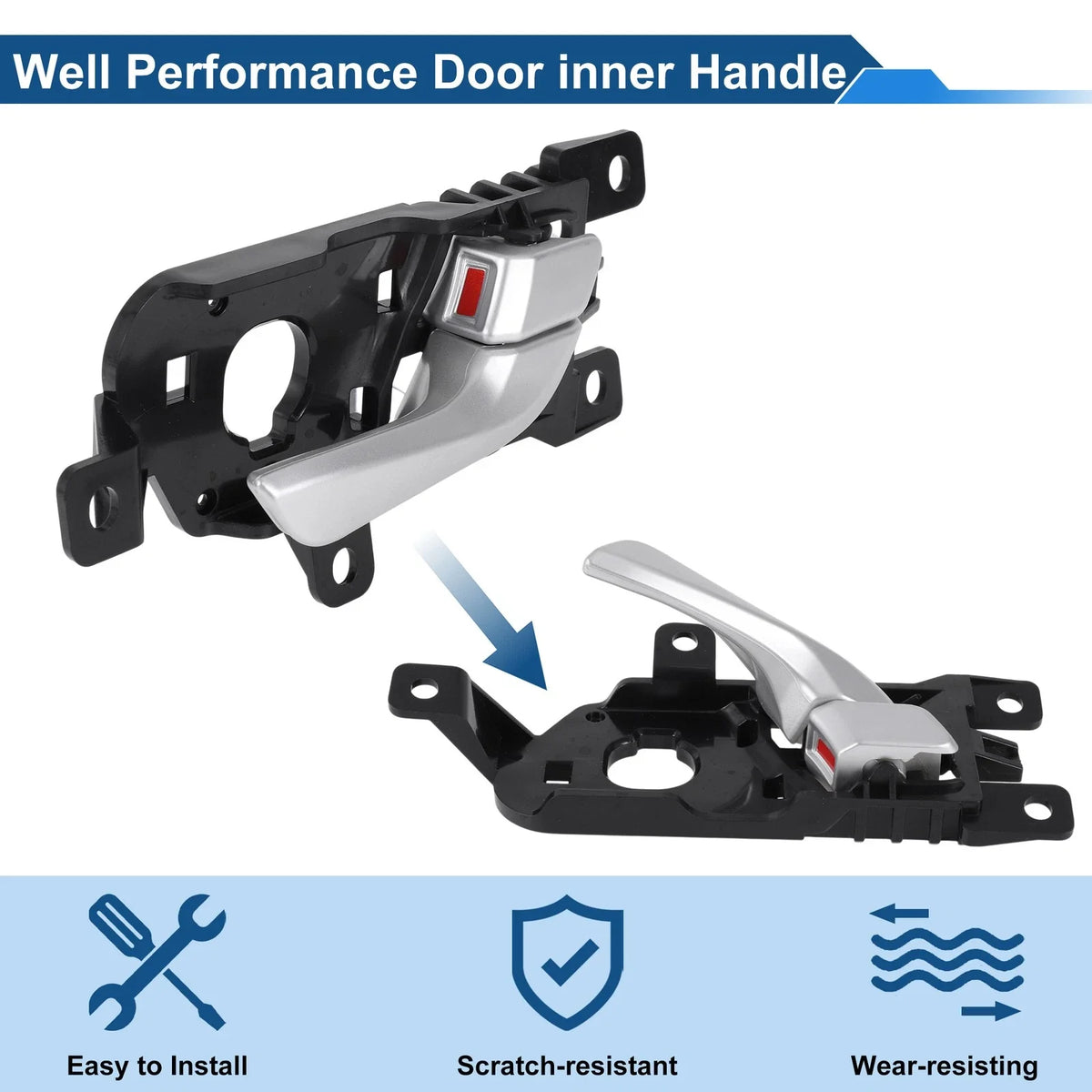 Rear Left Passenger Side Interior Door Handle for Hyundai Santa Fe (2013–2018) No. 836102W000