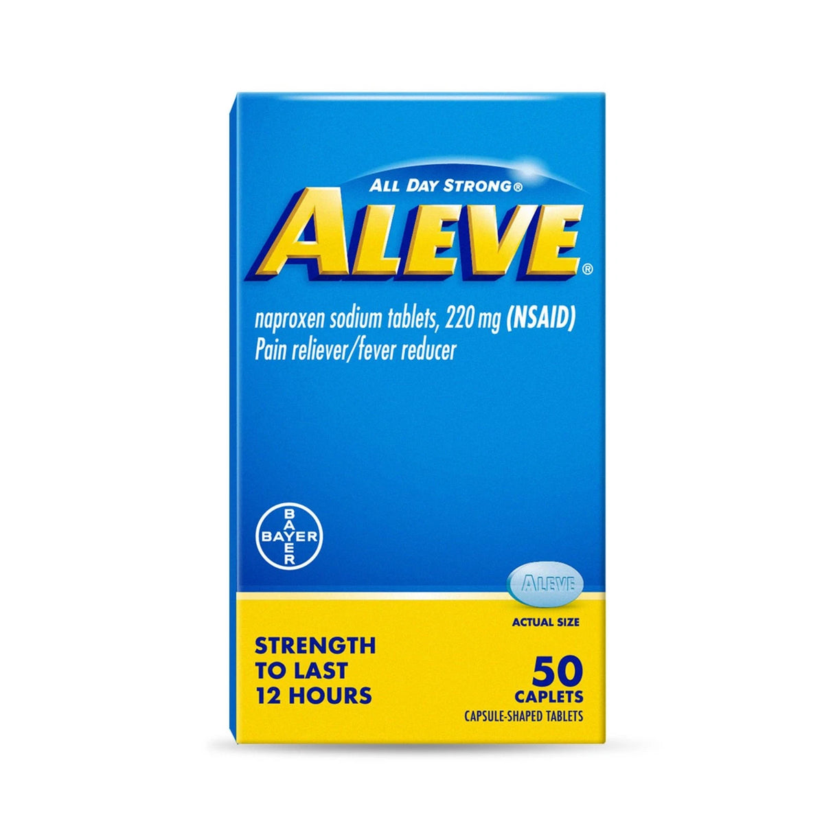 Naproxen Sodium Caplets for Pain Relief (50 Count)