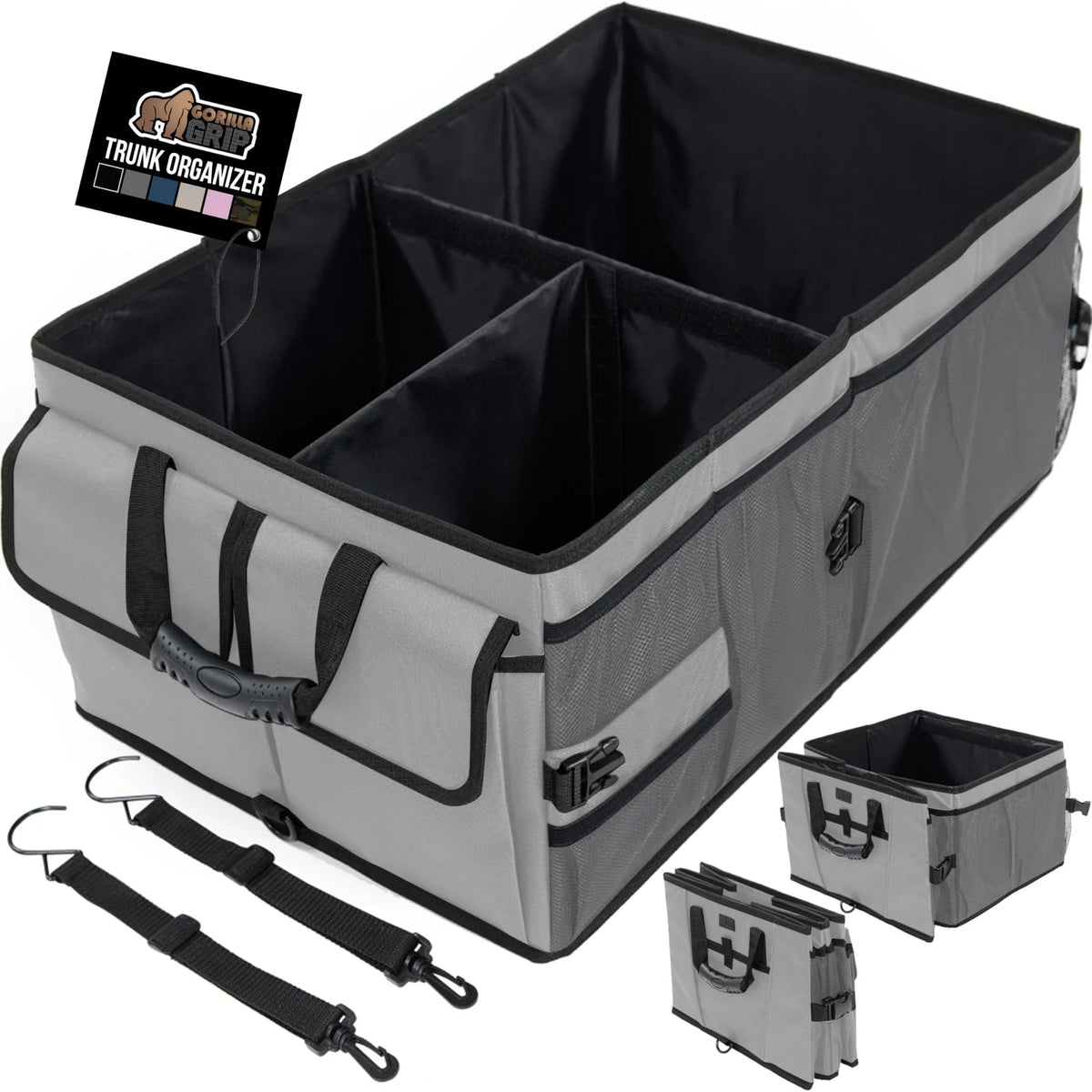 Large Capacity Trunk Organizer for SUV (Collapsible, Heavy Duty, Water Resistant)