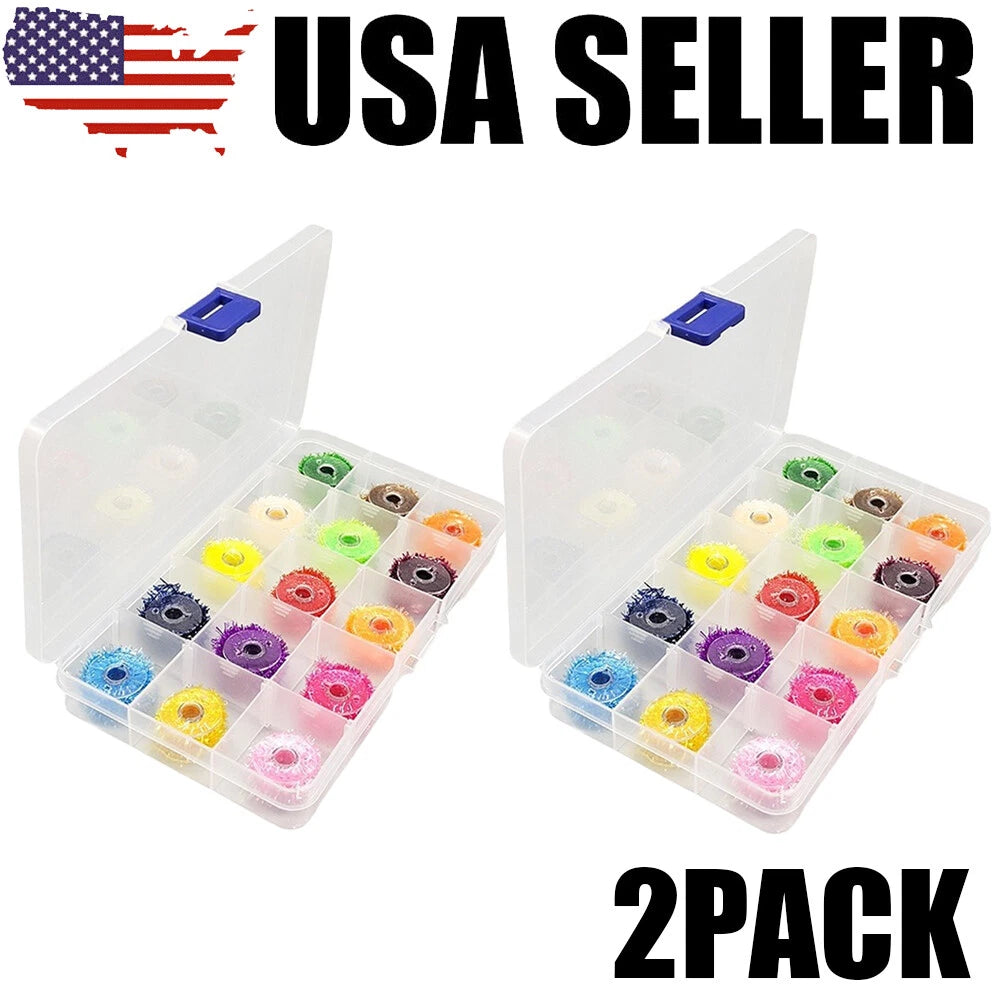 30Pcs Fly Tying Material Crystal Flash Tinsel for Fishing (No Specific Years)