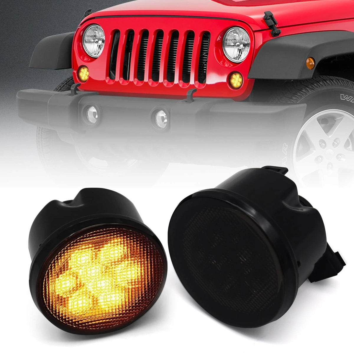 Smoked Lens Turn Signal Lights for Jeep (2010–2023)