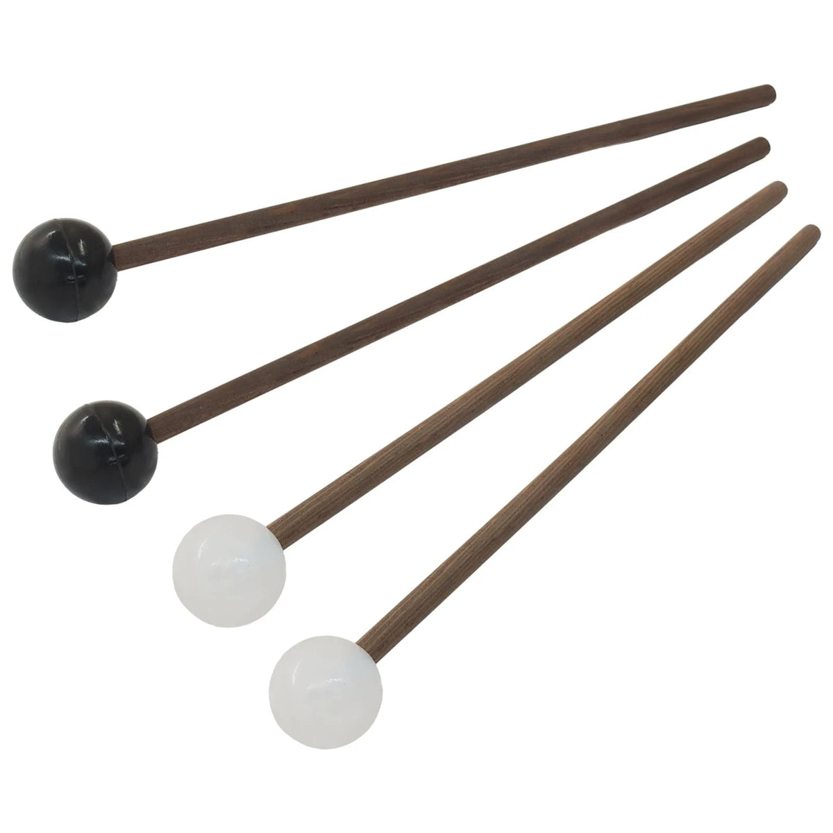 Set of 4 Rubber Drum Sticks for Xylophone Mallets - Black & White