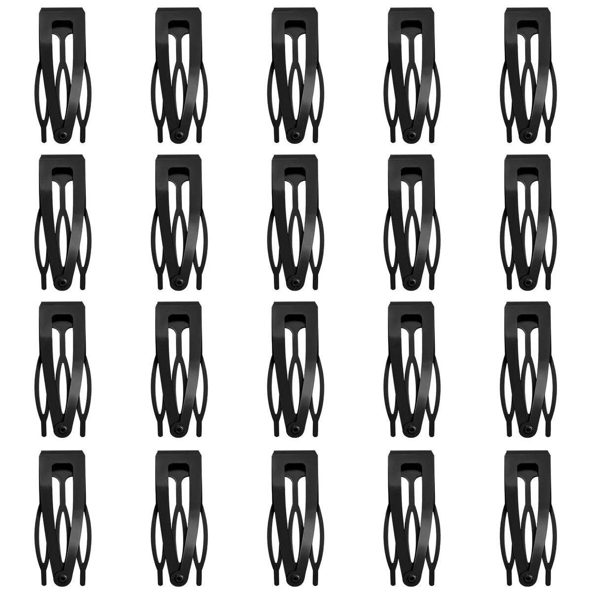 20 Pcs Snap Hair Clips for Women (Black)