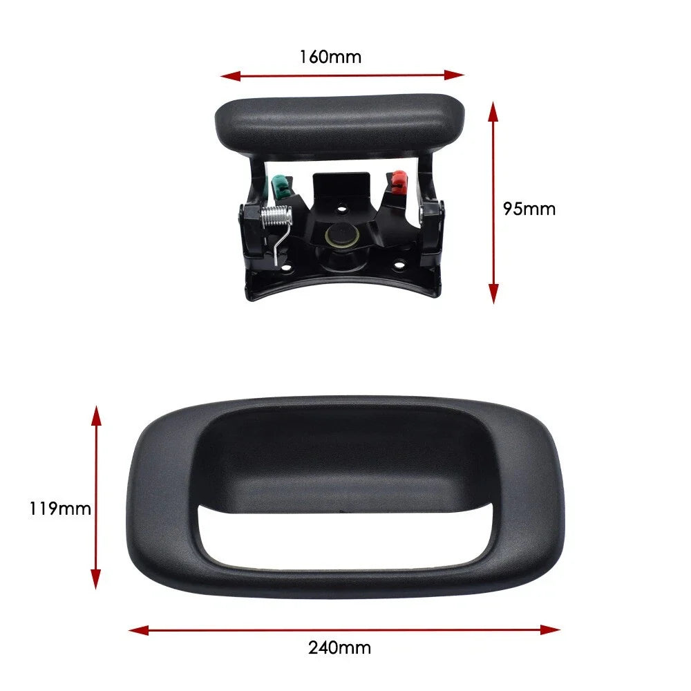 Set of 2 Rear Tailgate Handle Bezels for Chevy Silverado GMC Sierra (2001–2007)